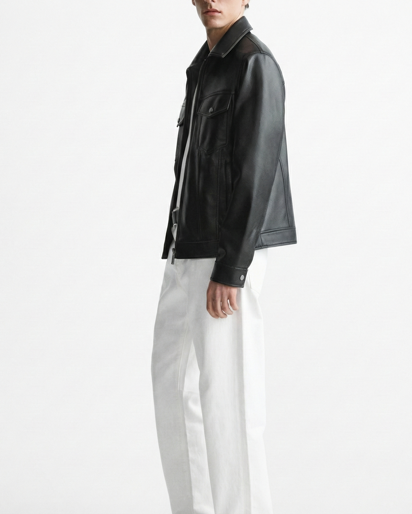 TRUCKER LEATHER JACKET