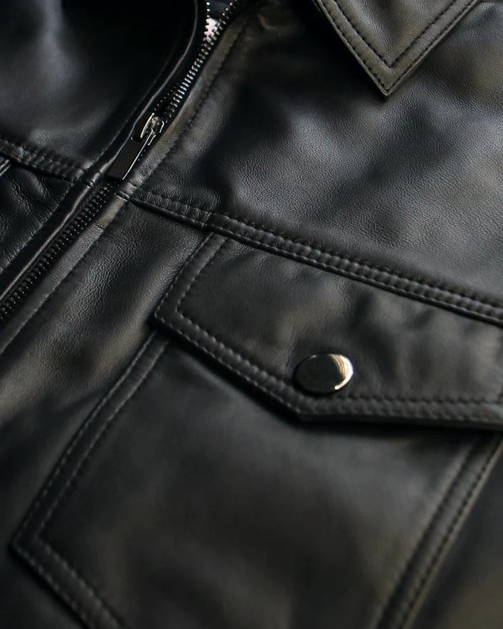 TRUCKER LEATHER JACKET