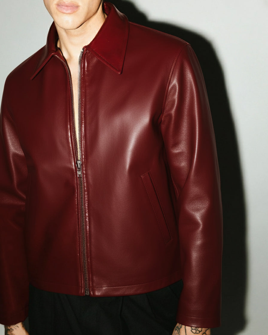 CHERRY LUXE LEATHER JACKET
