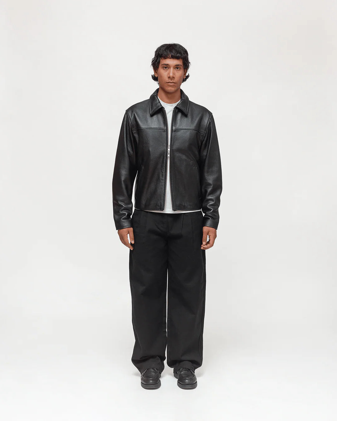 COLLARED LEATHER JACKET