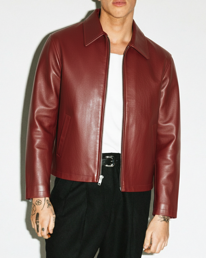 CHERRY LUXE LEATHER JACKET