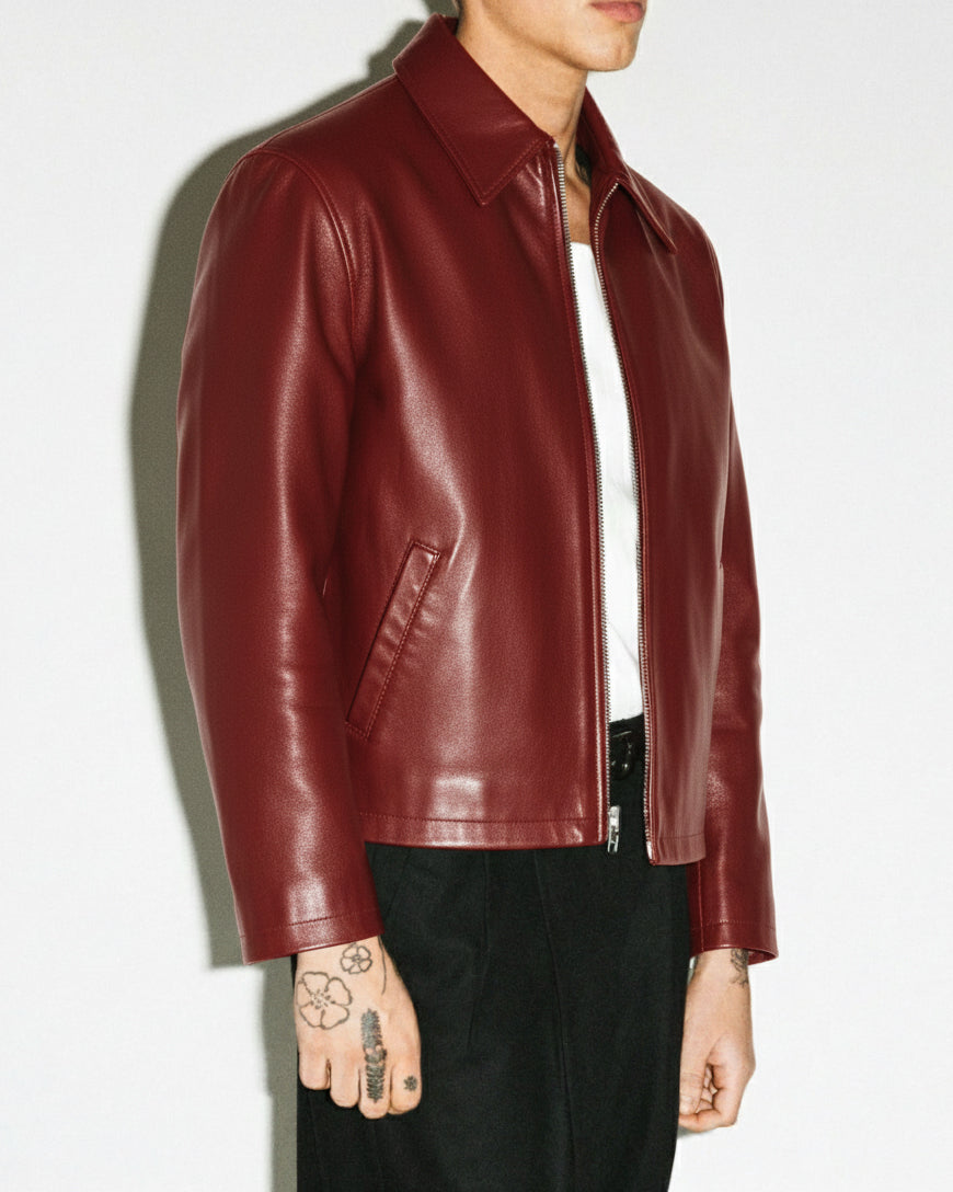 CHERRY LUXE LEATHER JACKET