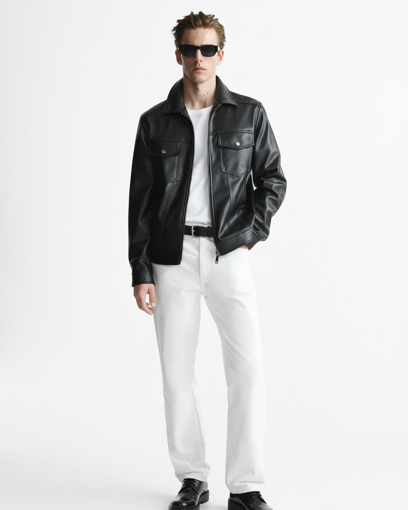 TRUCKER LEATHER JACKET