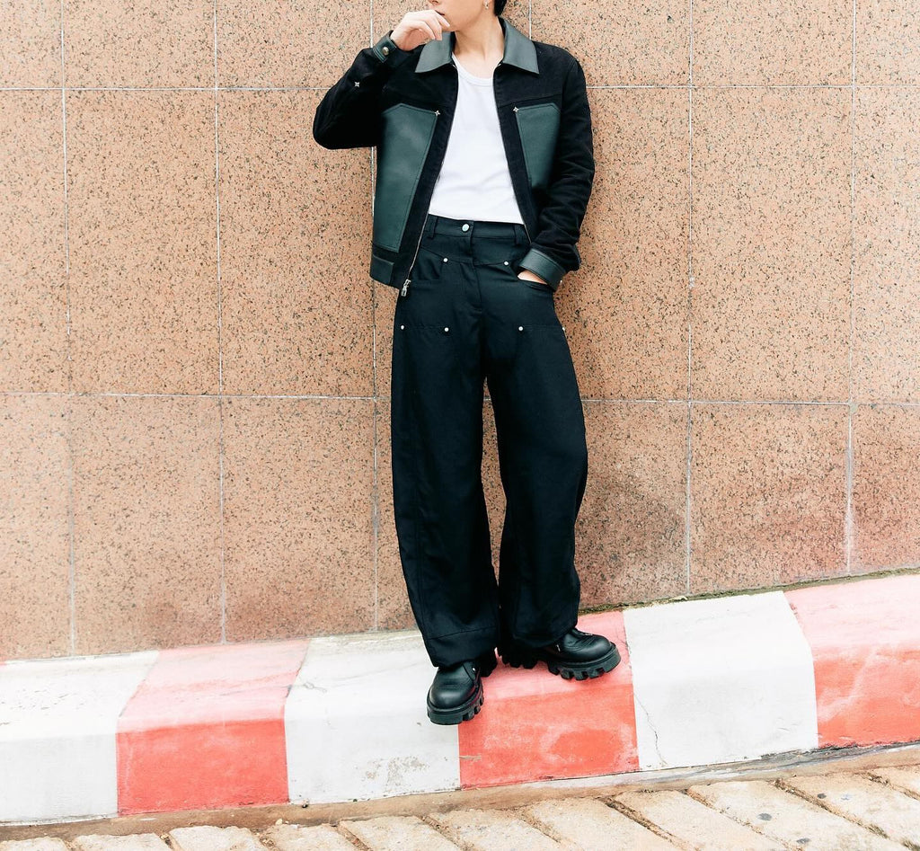 NOIR PATCH LEATHER JACKET