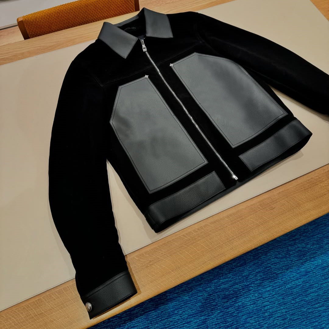 NOIR PATCH LEATHER JACKET