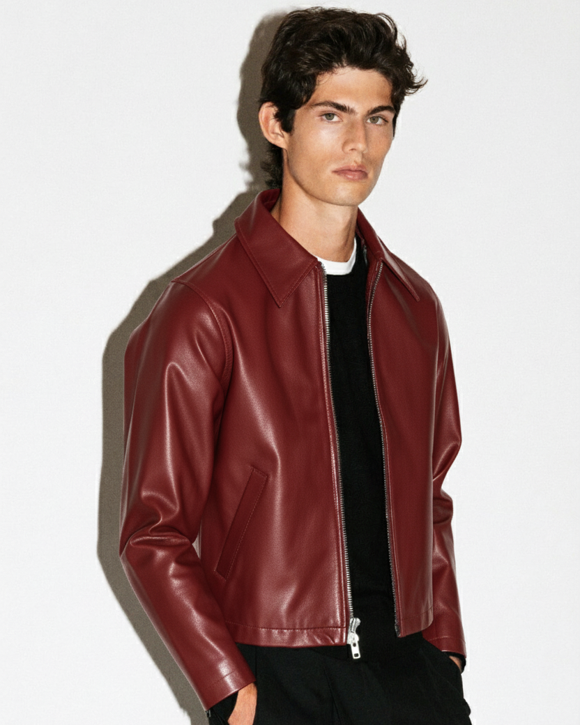 CHERRY LUXE LEATHER JACKET