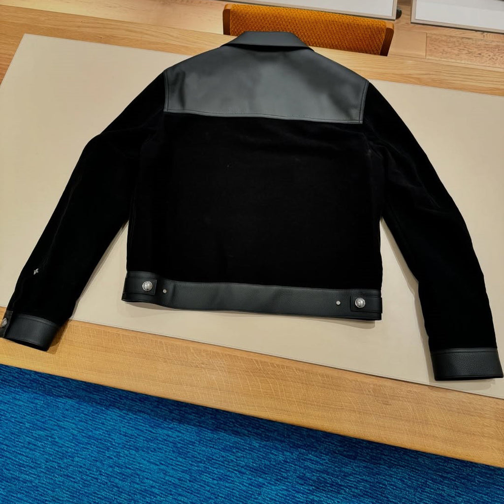 NOIR PATCH LEATHER JACKET