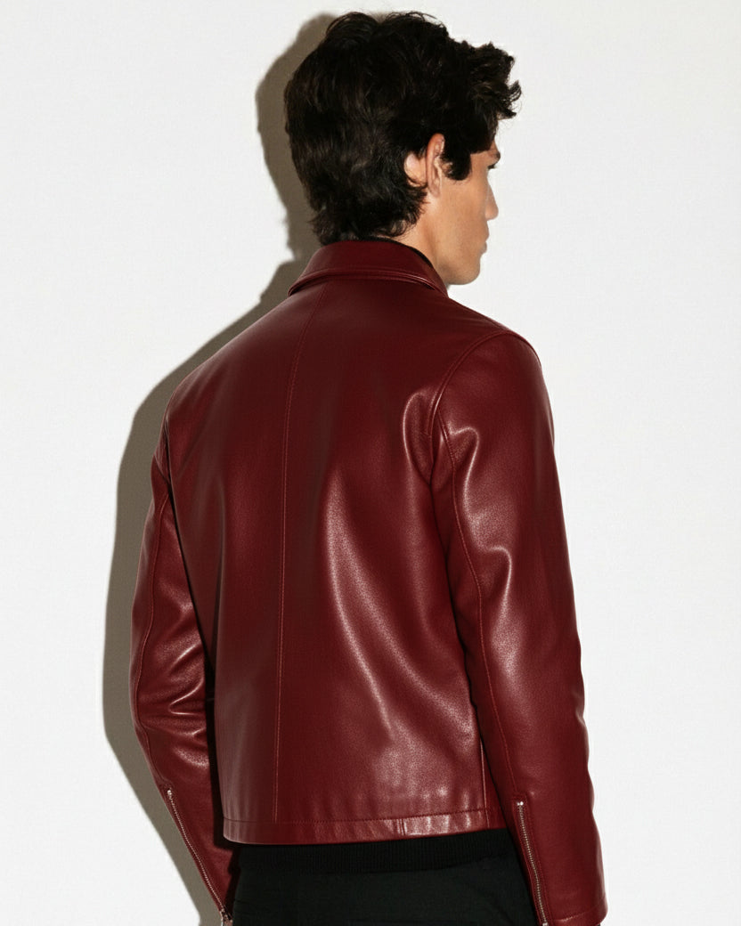 CHERRY LUXE LEATHER JACKET
