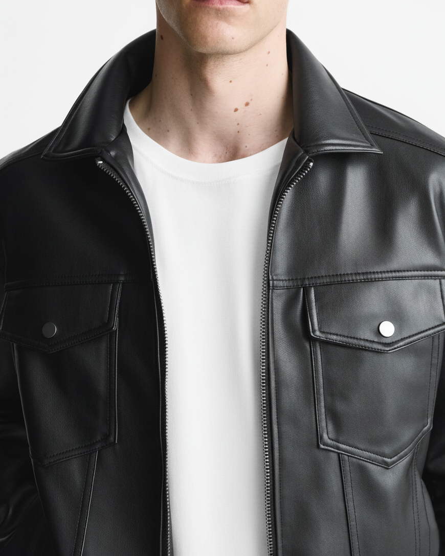 TRUCKER LEATHER JACKET