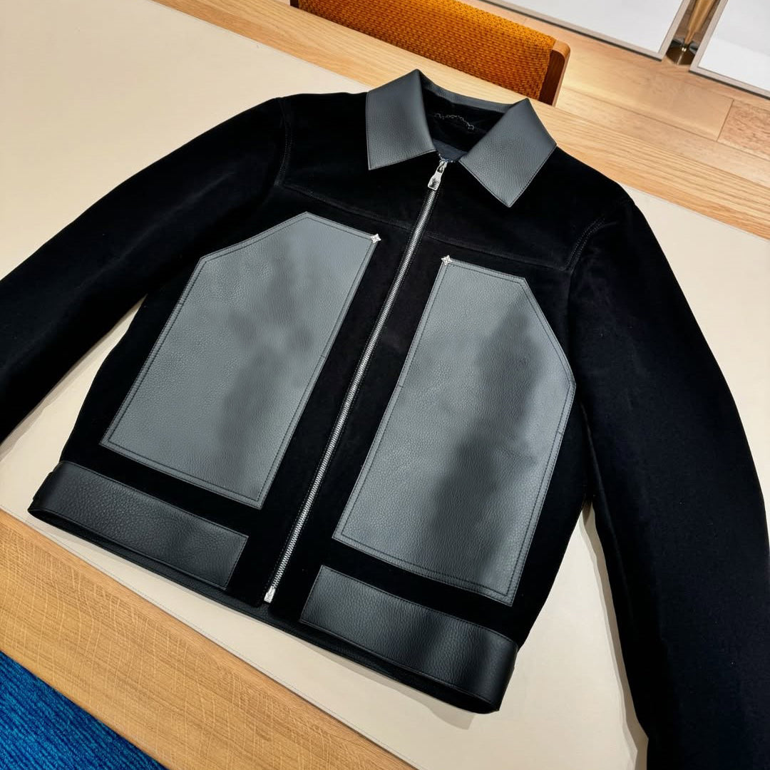 NOIR PATCH LEATHER JACKET